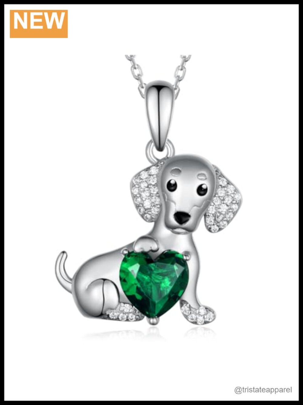 Sterling Silver Dog Pendant Necklace Dachshund 18+2in Chain